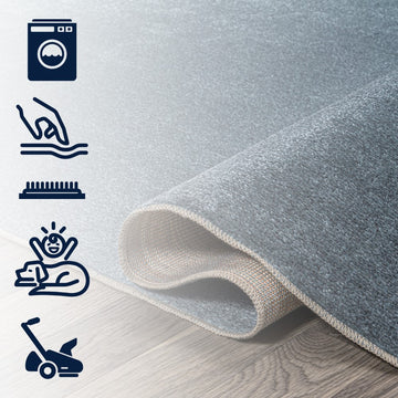 Twyla Classic Solid Low-Pile Machine-Washable Area Rug
